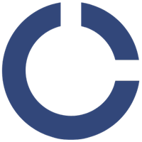 Blauer Kreis, der oben und rechts offen ist